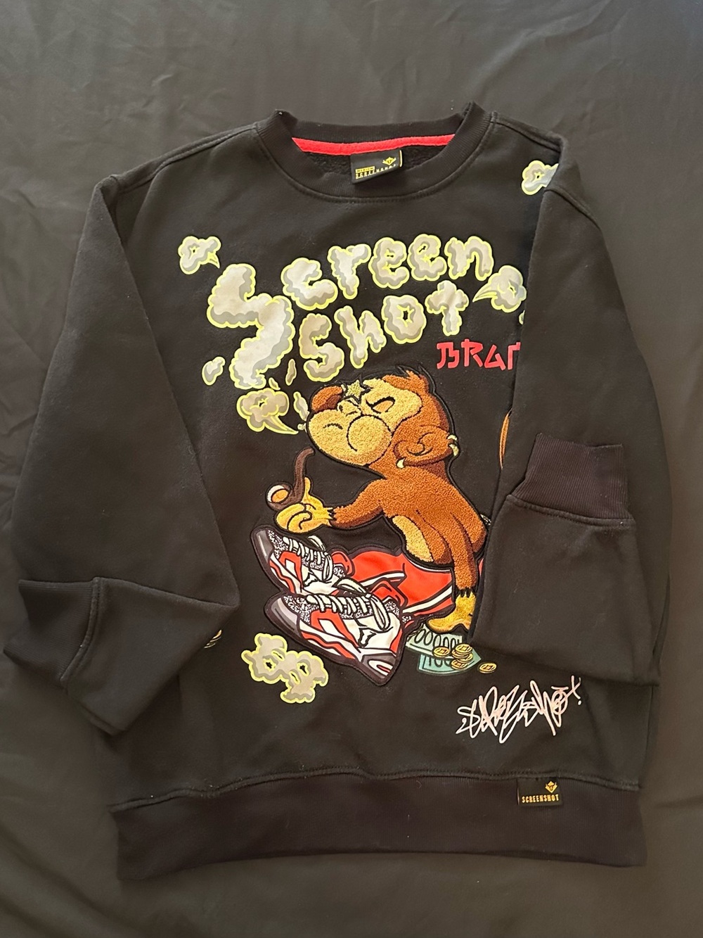 Screenshot Black Graphic Crewneck Sweatshirt